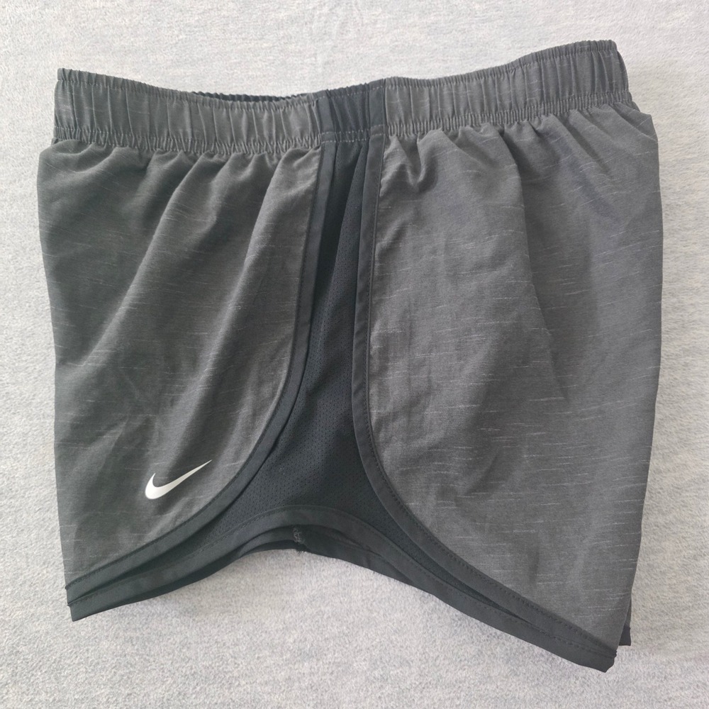 Nike Dri-FIT Tempo Running Shorts Gray Heather Black Mesh Womens Small